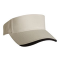 Brushed Cotton Twill Wave Visor w/ Contrast Trim (Stone Beige/Black)